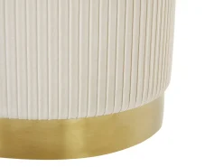 Outlet Beliani Set di 2 pouf contenitore MIRAMAR Velluto Bianco Bianco Oro