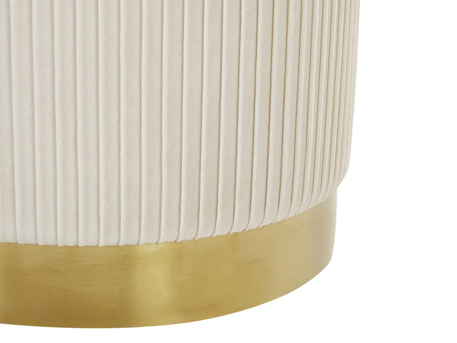 Outlet Beliani Set di 2 pouf contenitore MIRAMAR Velluto Bianco Bianco Oro