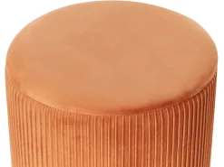 Beliani Set di 2 pouf contenitore MIRAMAR Velluto Arancione Arancione Oro