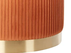 Beliani Set di 2 pouf contenitore MIRAMAR Velluto Arancione Arancione Oro
