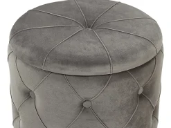Discount Beliani Set di 2 pouf contenitore PUEBLO Velluto Grigio Oro Grigio