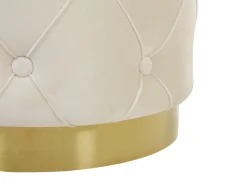 Best Beliani Set di 2 pouf contenitore PUEBLO Velluto Bianco Bianco Oro