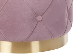 Outlet Beliani Set di 2 pouf contenitore PUEBLO Velluto Rosa Rosa Oro