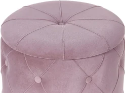 Outlet Beliani Set di 2 pouf contenitore PUEBLO Velluto Rosa Rosa Oro