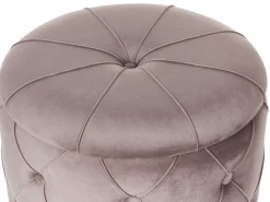 Clearance Beliani Set di 2 pouf contenitore PUEBLO Velluto Tortora Beige Oro Grigio