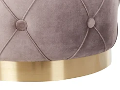 Clearance Beliani Set di 2 pouf contenitore PUEBLO Velluto Tortora Beige Oro Grigio