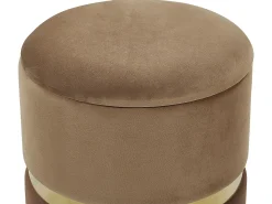 Beliani Set di 2 pouf contenitore WICHITA Velluto Marrone Oro Marrone