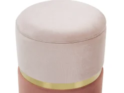 Best Beliani Set di 2 pouf contenitore WICHITA Velluto Rosa Rosa Oro