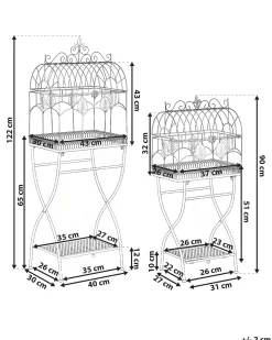 Sale Beliani Set di 2 scaffali SICILY Metallo 43/37 cm 30/27 cm Grigio