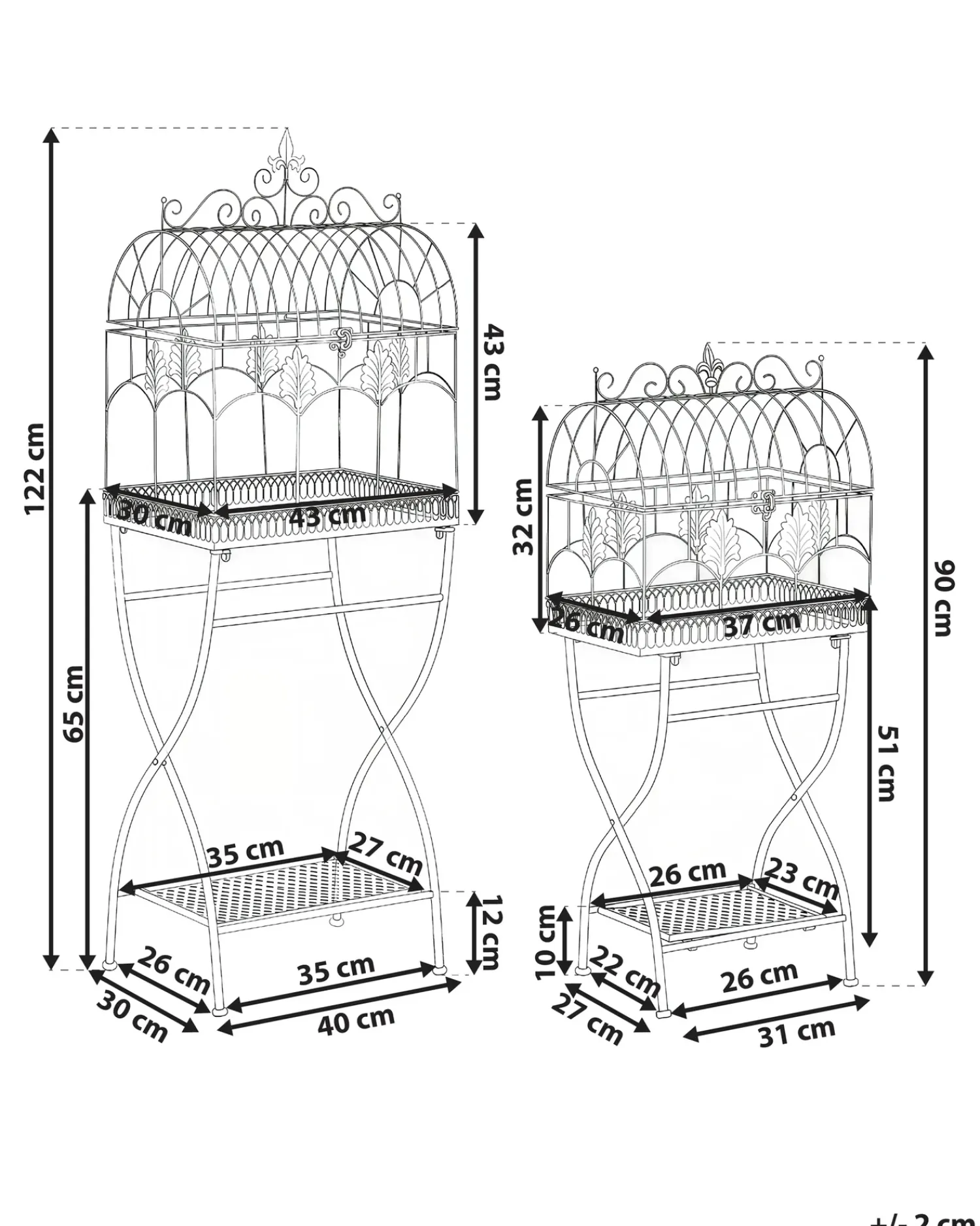 Sale Beliani Set di 2 scaffali SICILY Metallo 43/37 cm 30/27 cm Grigio