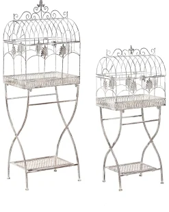 Sale Beliani Set di 2 scaffali SICILY Metallo 43/37 cm 30/27 cm Grigio