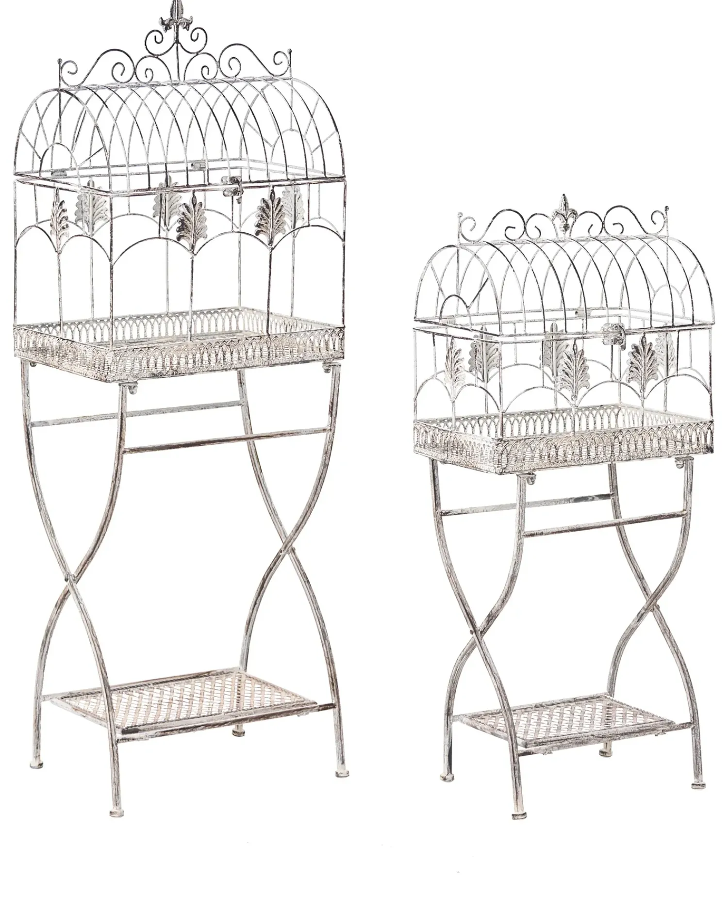 Sale Beliani Set di 2 scaffali SICILY Metallo 43/37 cm 30/27 cm Grigio