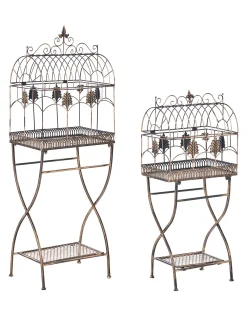 Beliani Set di 2 scaffali SICILY Metallo 43/37 cm 30/27 cm Nero