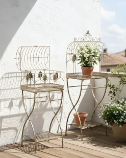 Beliani Set di 2 scaffali SICILY Metallo 43/37 cm 30/27 cm Nero