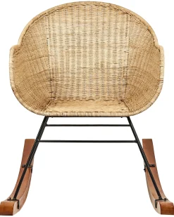 Hot Beliani Set di 2 sedie a dondolo LAVINIO Rattan Naturale