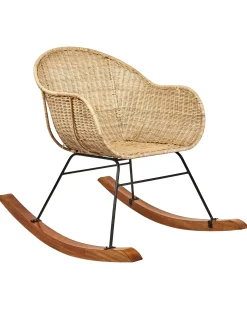 Hot Beliani Set di 2 sedie a dondolo LAVINIO Rattan Naturale