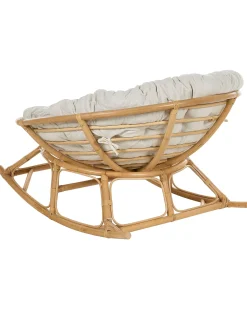 New Beliani Set di sedie a dondolo ORVIETO Rattan Naturale Beige Naturale