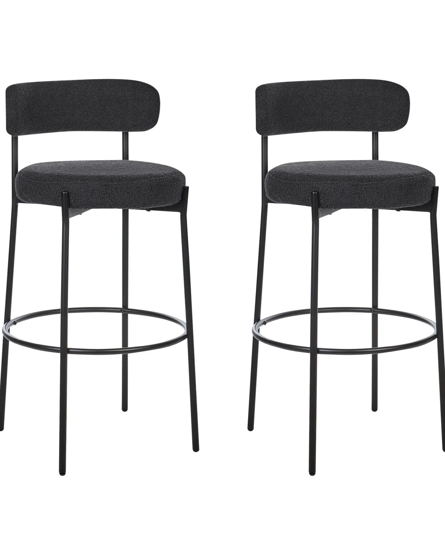 Set di 2 sedie alte ALLISON Bouclé Nero