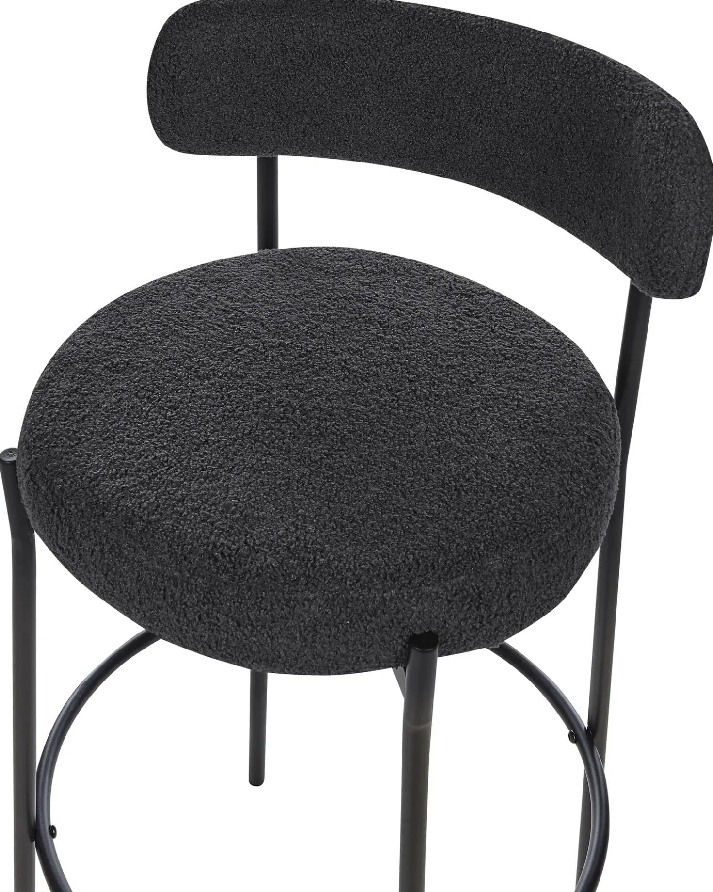 Set di 2 sedie alte ALLISON Bouclé Nero