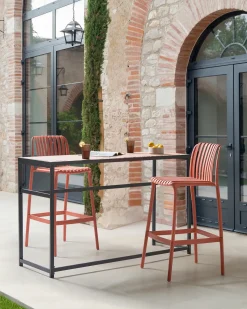 Best Beliani Set di 2 sedie alte ARICCIA 2 in 1 Materiale sintetico chiaro Rosso