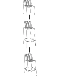 Best Beliani Set di 2 sedie alte ARICCIA 2 in 1 Materiale sintetico chiaro Rosso
