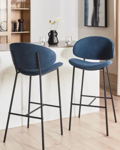 Set di 2 sedie alte KIANA Blu marino
