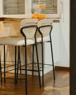 Set di 2 sedie alte MAYETTA Rattan Beige chiaro