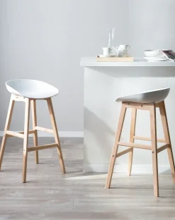Set di 2 sedie alte MICCO Bianco
