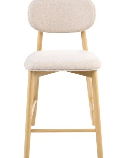 Set di 2 sedie alte MILLS Bouclé Marrone chiaro/Beige