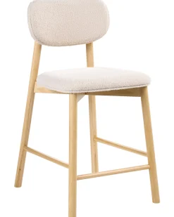 Set di 2 sedie alte MILLS Bouclé Marrone chiaro/Beige