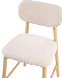 Set di 2 sedie alte MILLS Bouclé Marrone chiaro/Beige