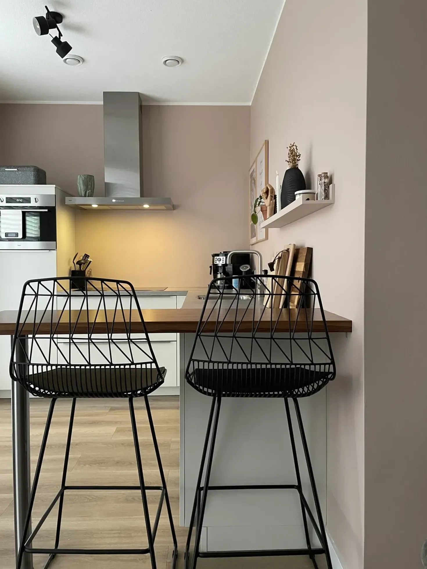Set di 2 sedie alte PRESTON Metallo Nero