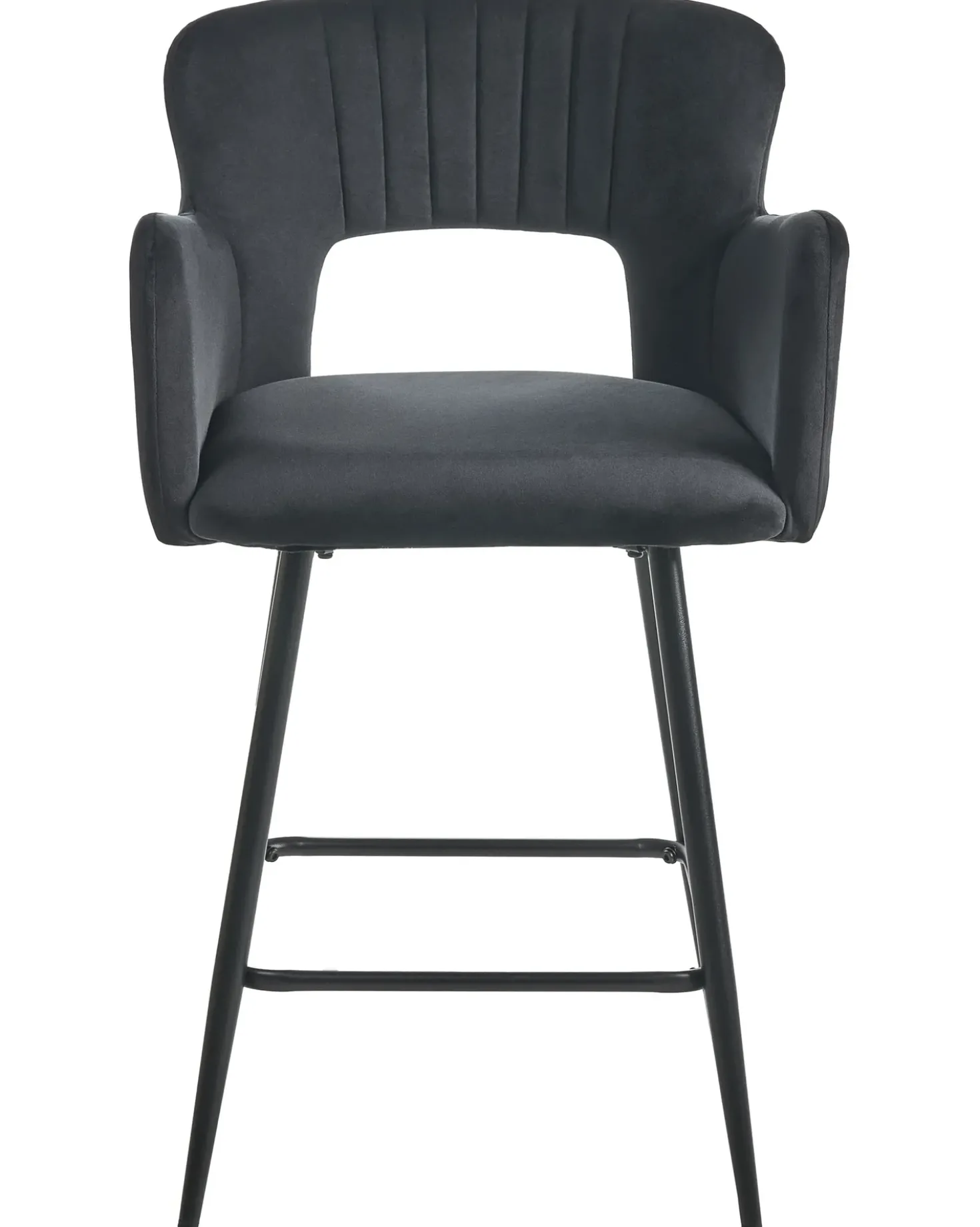 Set di 2 sedie alte SANILAC Velluto Nero