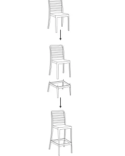 Outlet Beliani Set di 4 sedie alte SECEDA Materiale sintetico 2 in 1 Nero
