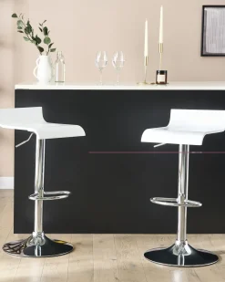 Hot Beliani Set di 2 sedie alte VALENCIA Bianco Bianco Argento