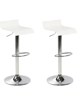 Hot Beliani Set di 2 sedie alte VALENCIA Bianco Bianco Argento