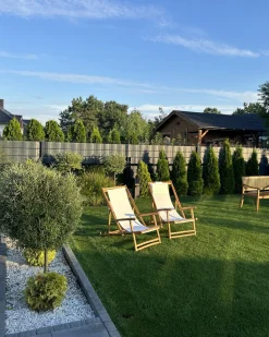 Sale Beliani Set di 2 sedie a sdraio pieghevoli ATRANI Bambù Beige chiaro Bianco Marrone