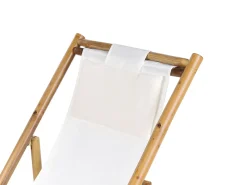Sale Beliani Set di 2 sedie a sdraio pieghevoli ATRANI Bambù Beige chiaro Bianco Marrone