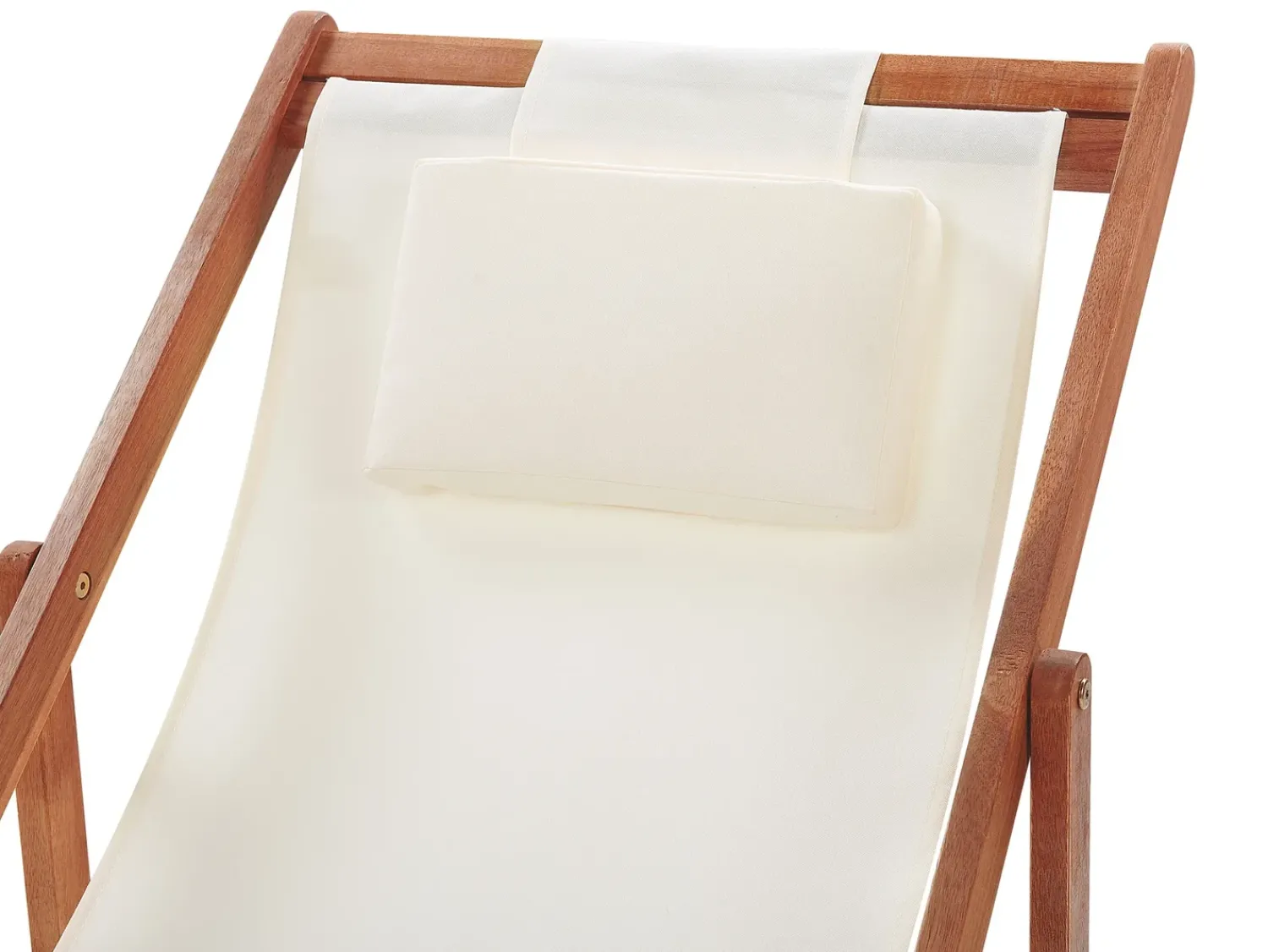 Discount Beliani Set di 2 sedie a sdraio pieghevoli AVELLINO con Tessuti di Ricambio Legno d'acacia Marrone scuro Bianco Marrone Multicolore