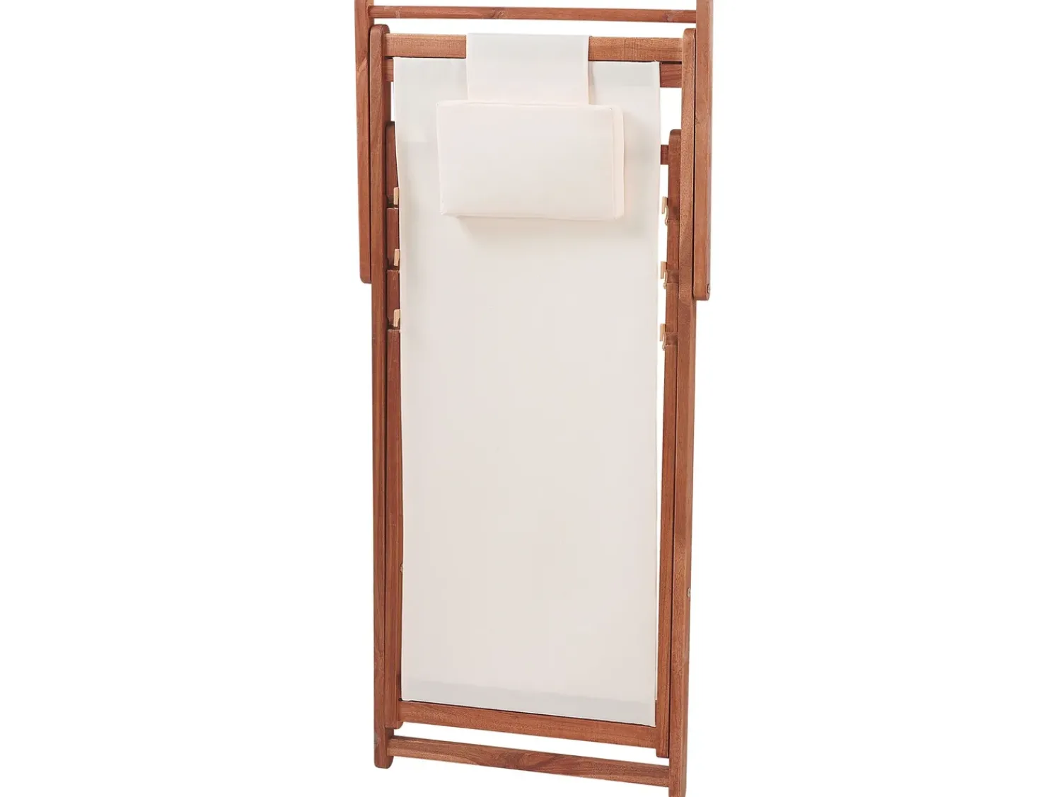 Discount Beliani Set di 2 sedie a sdraio pieghevoli AVELLINO con Tessuti di Ricambio Legno d'acacia Marrone scuro Bianco Marrone Multicolore