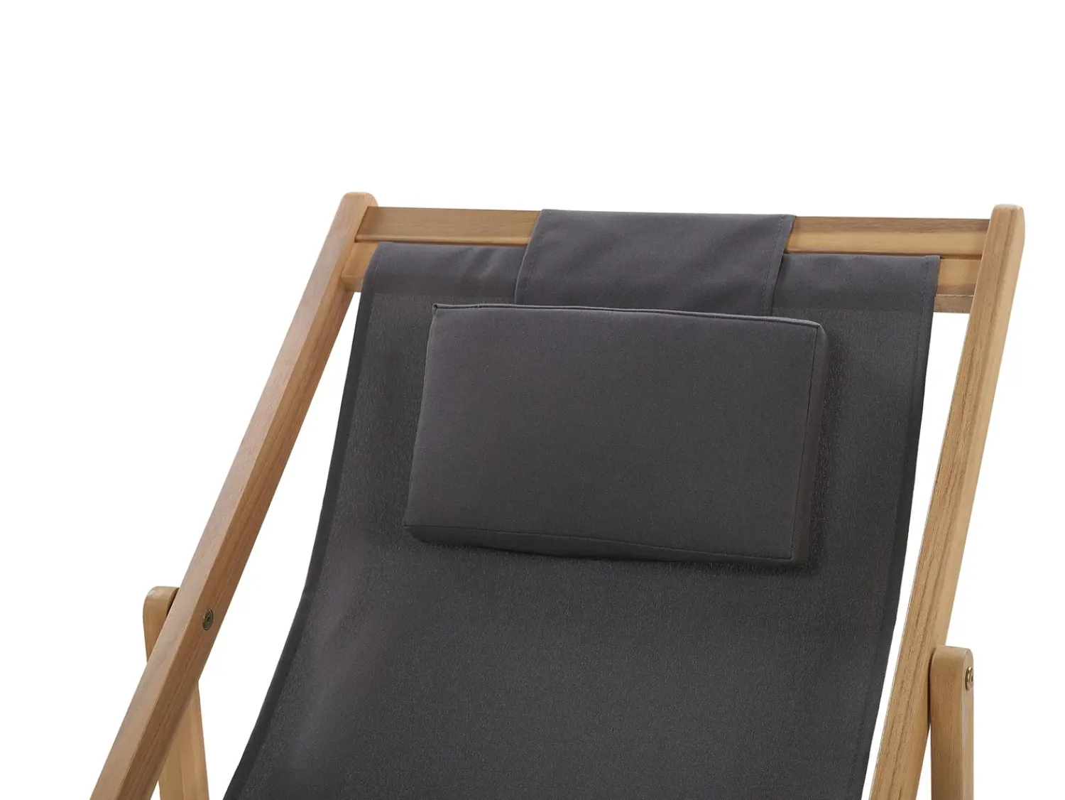 Outlet Beliani Set di 2 sedie a sdraio pieghevoli AVELLINO con Tessuti di Ricambio Legno d'acacia Marrone scuro Grigio Marrone Multicolore