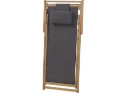 Outlet Beliani Set di 2 sedie a sdraio pieghevoli AVELLINO con Tessuti di Ricambio Legno d'acacia Marrone scuro Grigio Marrone Multicolore