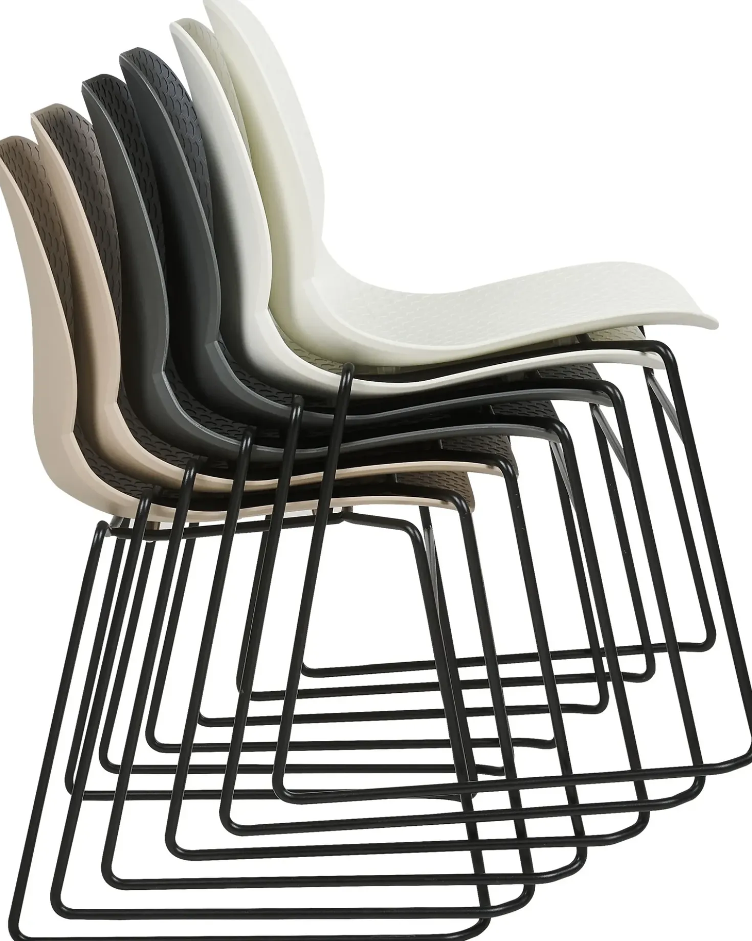 Set di 4 sedie da conferenza PANORA Grigio scuro