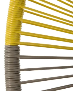 New Beliani Set di 2 sedie da giardino ACAPULCO Rattan sintetico (PE) Tortora Beige Bianco Giallo Multicolore