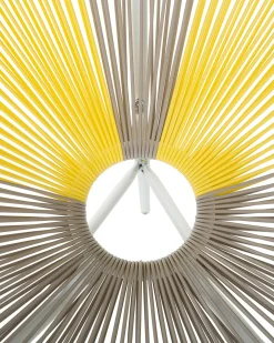 New Beliani Set di 2 sedie da giardino ACAPULCO Rattan sintetico (PE) Tortora Beige Bianco Giallo Multicolore