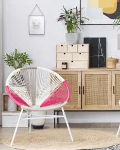 Sale Beliani ACAPULCO Rattan sintetico (PE) Fucsia Beige Bianco Rosa Multicolore