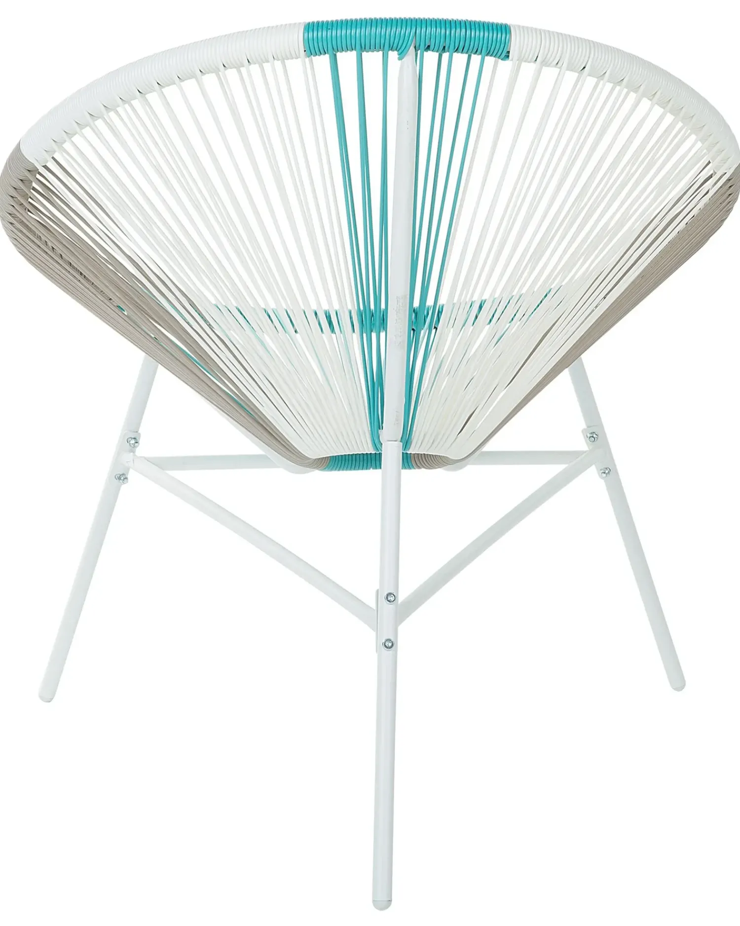 New Beliani Set di 2 sedie da giardino ACAPULCO Rattan sintetico (PE) Bianco Beige Bianco Blu Multicolore