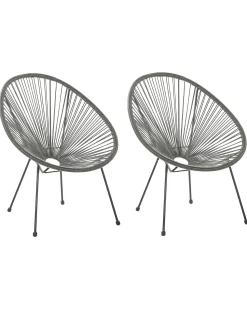 Hot Beliani ACAPULCO II Rattan sintetico (PE) Grigio scuro Grigio Nero