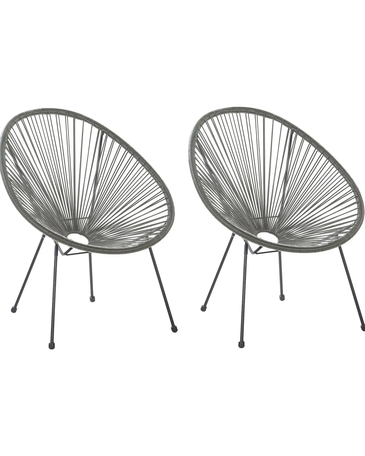 Hot Beliani ACAPULCO II Rattan sintetico (PE) Grigio scuro Grigio Nero