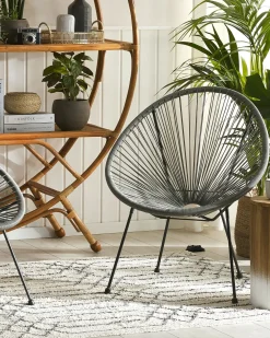 Hot Beliani ACAPULCO II Rattan sintetico (PE) Grigio scuro Grigio Nero
